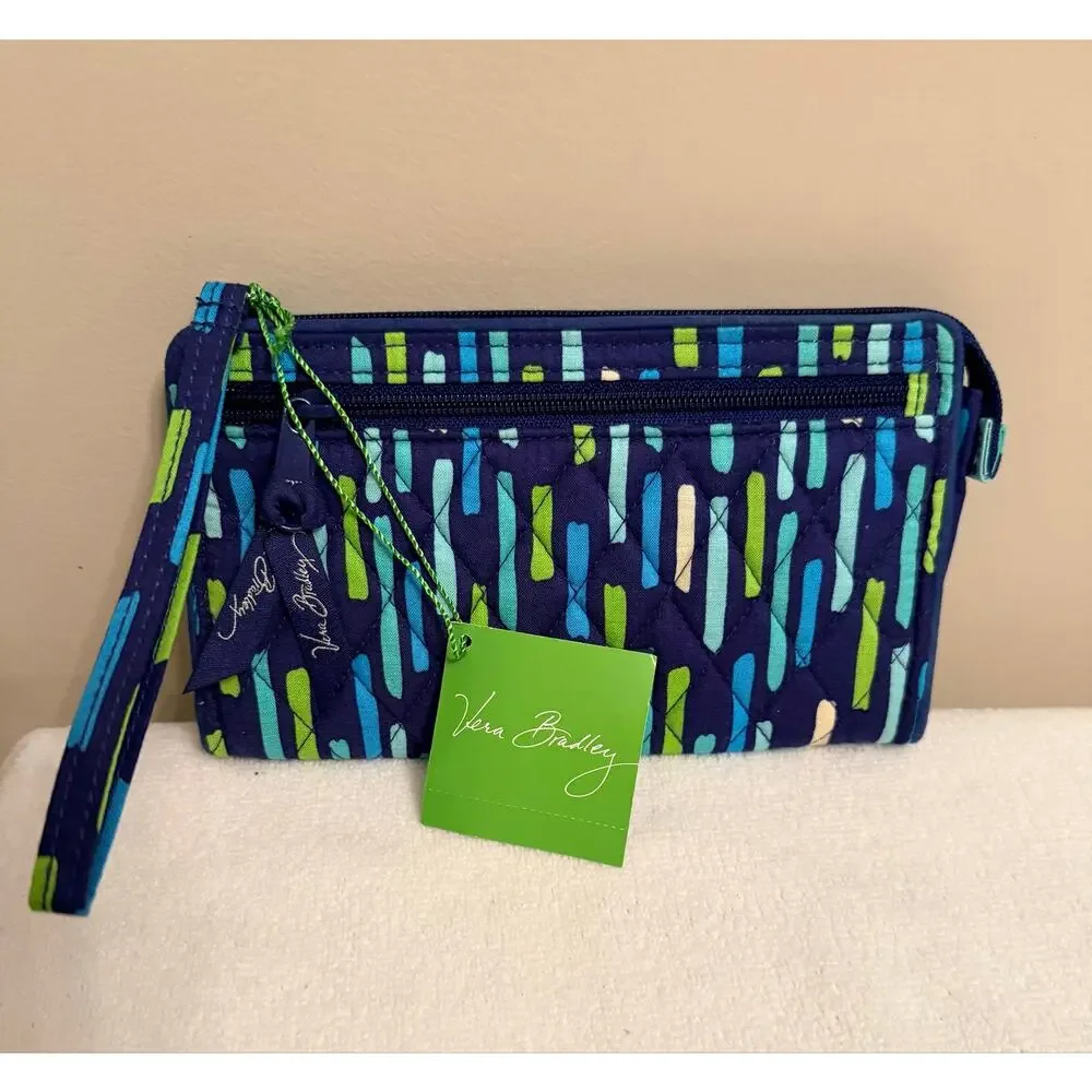 New with tag Vera “Katalina Showers” Front Zip Wallet Wristlet.